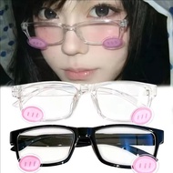 1/2PCS - Fashion Anime Y2K Cosplay Glasses Unisex Powder Blusher Eyeglasses Japanese Costume Props S