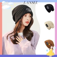 LA Knitted Hat, Windproof Elastic Beanies Cap, Fashion Thickening Solid Color Winter Warm Ear Protec