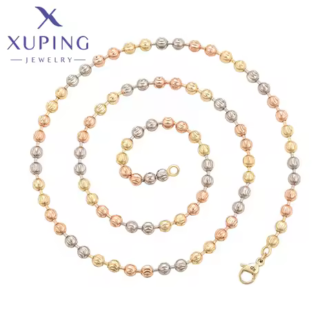 Xuping Jewelry New Arrival Multicolor Bead Copper Alloy 50cm High Quality Necklaces for Women Exquis
