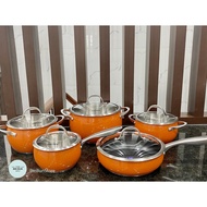 Stainless Steel Pot Set 5 Piece Faster Luxury 555, Orange 304 Stainless Steel