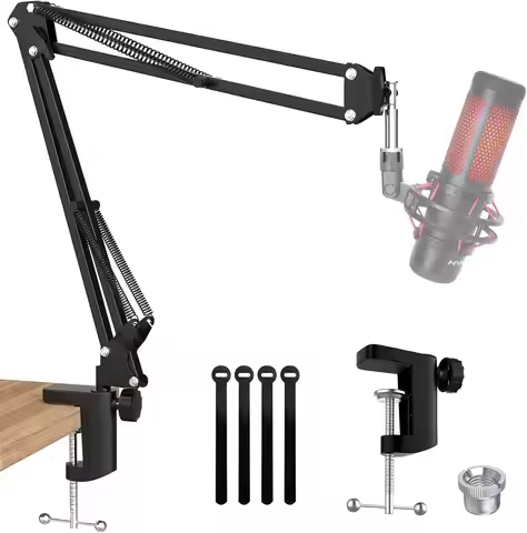 QuadCast Boom Arm Mic Stand, Adjustable Suspension Boom Scissor Arm Stand for HyperX QuadCast