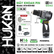 Bộ máy khoan pin 16V HK-H16-G2CD1612 HK-H16-G2C-Q2 HK-H16-G2X-Q2 | đầu kẹp 10mm có đèn LED khoan tườ