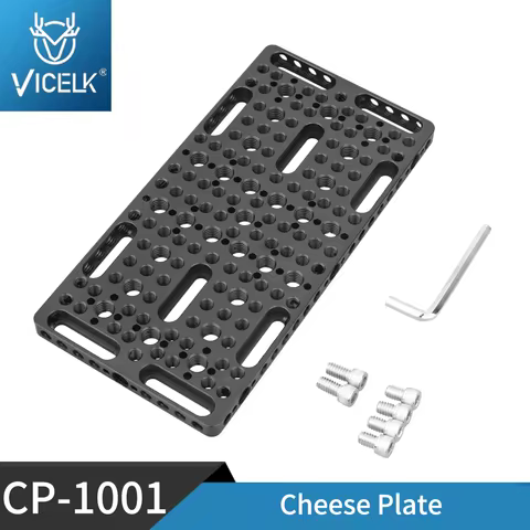 VICELK CP1001 Switching Cheese Plate for Railblocks, with 1/4" 3/8" Threads for DSLR Camera Cage Rig