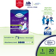 TENA Discreet Night Pad Wing 32cm (20s)