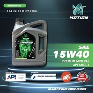 【SARAWAK】MOTION 15w40 4L API SM MINERAL Petrol Diesel Engine Oil Car Lubricant Minyak Hitam Enjin Ke
