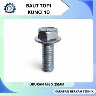 MESIN Flange Bolt M6x25mm key head 10 Bolts M6 Flange Length 25mm For Car Motorcycle Engine Strong F