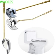 WADEES Toilet Tank Flush Lever, Chrome Finish 3 Hanging Hole Toilet Handle Replacement Parts, Copper Lever Steady Universal Side Mount Toilet Flush Handle Bathroom Accessories