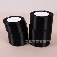Black satin ribbon3mm-8cm Black satin ribbon ribbon packaging printing ribbon with bow DIY Accessori