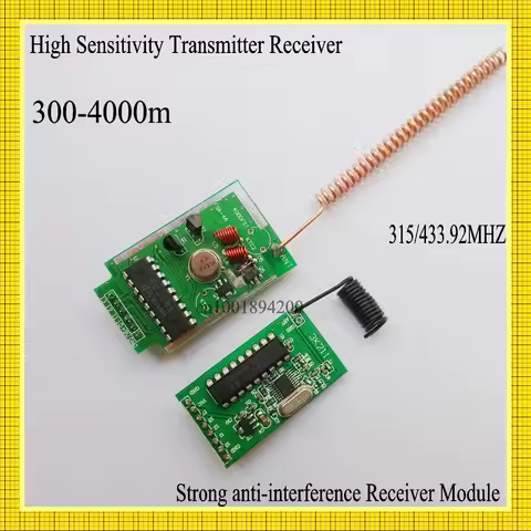 4000m Long Range Transmitter Module + Stronger Anti- Interference Ability Superheterodyne Receiver M