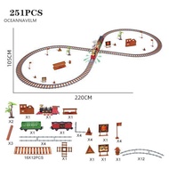 oc Electric Train Toy with Light Sound Electric Train Toy with Track 220/251pcs Electric Train Toy S