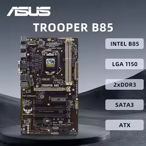 ASUS TROOPER B85 Motherboard with Intel B85 Chipset onboard Realtek RTL8111GR Gigabit LAN LGA 1150 S
