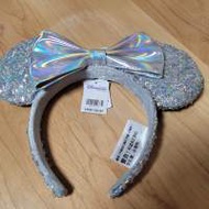 全新 Disney 迪士尼頭箍 閃銀色 米妮頭飾