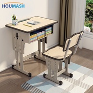 HOUMASH Ergonomic Kids Study Table Children Study Desk Stool Set Height-Adjustable Table