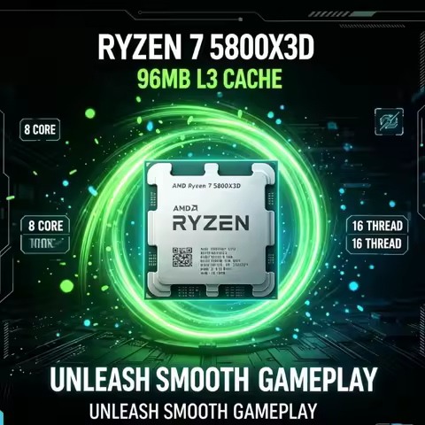 96MB Cache Desktop Gaming Chip AMD Ryzen 7 5800X3D 3.4GHz Base Clock 8C16T 7nm 105W TDP Compatible A