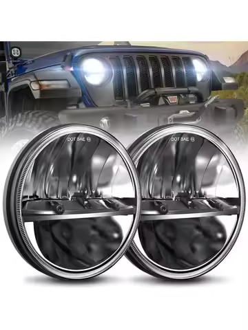 1PC 7Inch H4 LED Headlight Hi-Lo Beam Running Lights Motorcycle Headlamp for Toyota Jeep Wrangler TJ