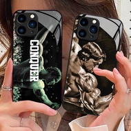 Arnold Schwarzenegger Tempered Glass Phone Case For Iphone 11 12 Mini 13 14 Plus 15 16 Pro Max Cover