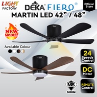FIERO MARTIN LED 48" 42" LED 5 Blades DC Motor Ceiling Fan with Light 24 Speeds Remote Control SIRIM