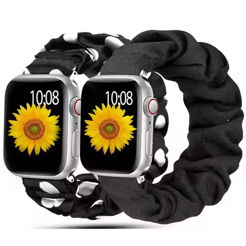 44 45 49mm Elastic Nylon Scrunchie Strap For Apple Series 7 8 Smart Watch X8 XS8 Max Smartwatch T500
