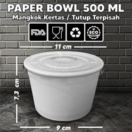 Paper Bowl Tebal 500ml Mangkuk Tahan Panas Microwave Mangkok Kertas +