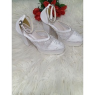 Syhafira wedding shoes graduation shoes 9 cm heel white fazra