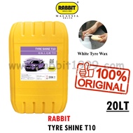 RABBIT TYRE SHINE T10 - 20Lt - Tyre Wax Silicone Shine - 20KG / Silicone Tyre Shine - White 20KG / w