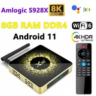 X96x10 Native Android 11.0 HD Network Media Player S928x TV 8K Box Wifi6 Projection Screen