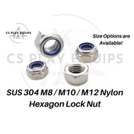 M8 / M10 / M12 Nylon Hexagon Lock Nut Nut SUS 304 Stainless Steel