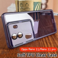 Oppo Reno11 Casing For Oppo Reno 11 Pro 11Pro 5G Phone Case Soft Clear Square Plated Cover For Reno11Pro Couple Silicone TPU Soft Transparent Cases Shockproof Back Cover