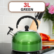 Cerek Berbunyi 3x Extra Thick 410SUS 3L Stainless Steel Whistling Kettle Camping