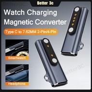Type C Female to 7.62mm 2-pin/4-pin Watch Charging Adapter Magnetic Suction Converter For Shokz Head