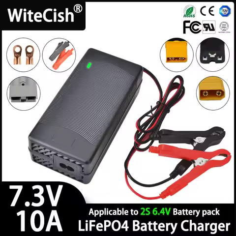 7.3V 10A Lifepo4 Fast Charger for 2S 6.4V 10A Iron Phosphate Battery Charger With clips /XT60/XT90 p