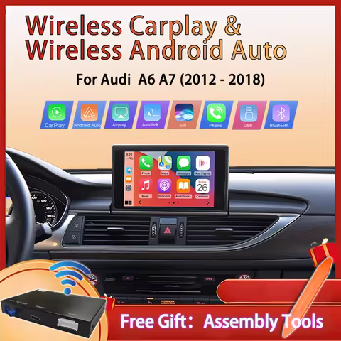 Wireless CarPlay for Audi A6 C6 A7 C7 S6 S7 2012-2018 Android Auto with AirPlay Mirror Link Car Play