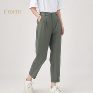 Eyouth 10167 Minimalist Tapered Pants | High Waist Pleated Casual Trousers