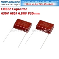 [1-10pcs] CBB21/ CBB22 Capacitor 630V 685J 6.8UF P30mm Polypropylene Film Capacitor New Source