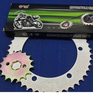 DEMAK DTM 150 - [6 HOLES] Chain 428H + SPROCKET GEAR SET - Takde Bush -FR + RR  + w CHAIN)-No Bush [