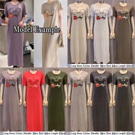 Casual Muslimah Short Sleeve Long Dress Jubah Cotton