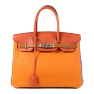 HERMES Clemence皮革Birkin 30銀扣手挽袋