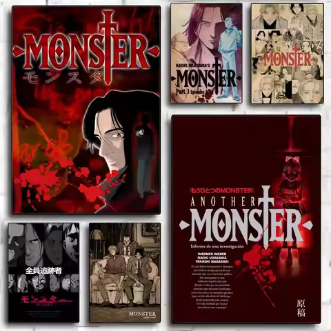 N-Naoki Urasawa S Monster Poster Modern PP Paper Wall Art Sticker Minimalist Decorative for Cafe Off