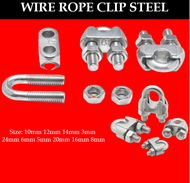 TOYU Steel Cable3mm-24mm Wire Rope Clip Steel Clip GI Cable U Clamp Wire Rope Card Wire Rope Clamps 
