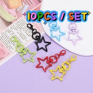 10PCS Cat Bakar Berwarna-warni Berbentuk Bintang Gesper Spring Gesper Udang Kara Gesper Rantai Kunci