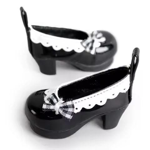 [wamami] 123# Black Bowite Synthetic Leather Shoes For 1/6 SD AOD DZ BJD