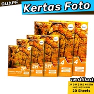 Quaff Tree Type Photo Paper No Back Printing 3R 4R 5R A4 Size 200Gsm | 230gsm | 250gsm (20 Sheets per Pack)