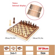 New Design 3 in 1 Wooden Chess Backgammon Checkers Travel Games Chess Set Board Draughts Entertainme