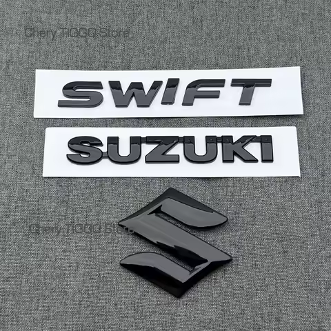 ABS Black Front Grille Rear Trunk Emblem Stickers for SUZUKI SWIFT 3D Car Logo Badge Waterproof Auto