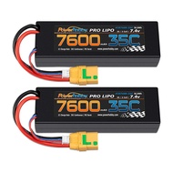 Powerhobby 2s 7.4v 7600mah 35c Lipo Battery w XT90 Plug 2-Cell (2 Pack) : Arrma Kraton Nero Tyhpon S