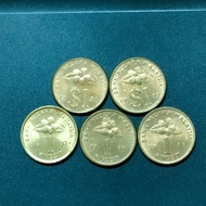 A Set Of Kriss 1 Ringgit Gold Coin 1991 -1995 ( 5 Coins )