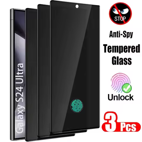 3PCS Privacy Tempered Glass For Samsung Galaxy S24 Ultra S24 Plus Screen Protector For Samsung S24 S