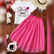 Set Rok Panjang Anak Perempuan Warna Pink Fanta Cantik Terbaru 1-10 Tahun