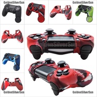 【GoldenSilver】CamouflaSilicone Rubber Skin Grip Cover Case for PlayStation 4 PS4 Controller