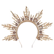 COSUCOS Halo Crown Sunburst Spike Headband - Greek Medusa Goddess Gold Angel Crown Halloween Queen C